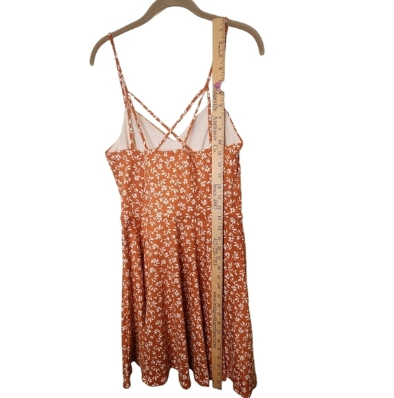 NWOT The General Good Strappy Brushed Knit Dress Rust Orange and White S… - Picture 13 of 14